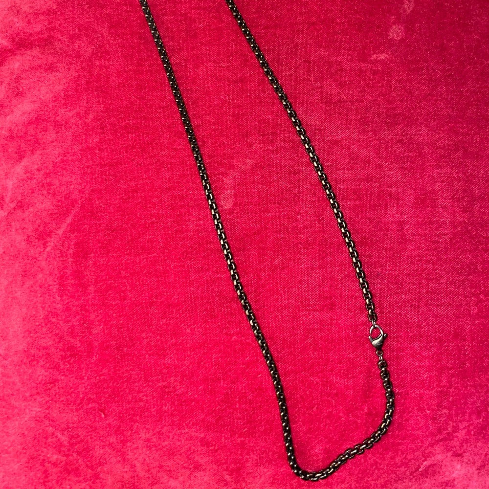 David Yurman Men's Darkened Steel Small Box Chain Necklace